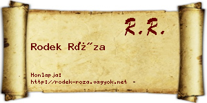 Rodek Róza névjegykártya